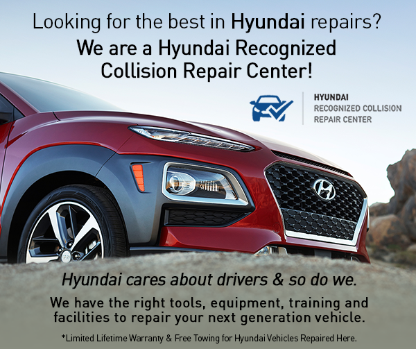 
Hampden Auto Body is a Hyundai Recognized Collision Repair Center!